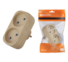 TDM Блок на 2 гнезда 2П б/з плоский 6А 250B 