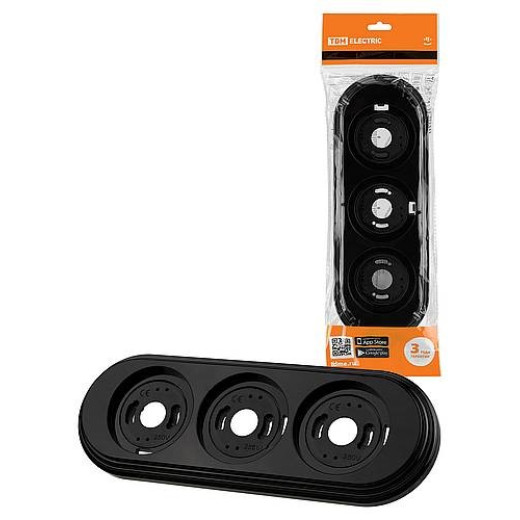 Рамка 3-х постовая черная «Виви» TDM