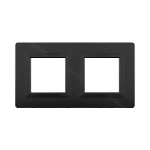 Рамка из алюминия 2 поста (4 мод.), Avanti, черная