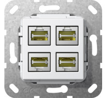 Gira S-55 Разъем MJ RJ45 Cat 6A 10 GB LSA Plus 4 местн.