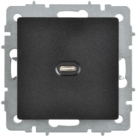 BRITE Роз. USB C 65Вт высокоскор. зар. РЮ12-1-БрЧ черн. IEK