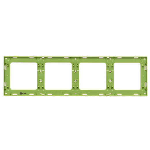 Стокгольм Рамка 4-местная белая с линией цвета зеленый EKF PROxima