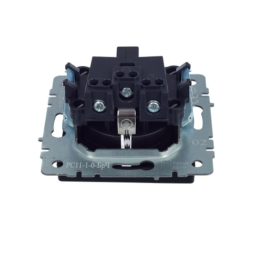 BRITE Роз. с з/к без з/ш 16А РС11-1-0-БрЧ черн. IEK