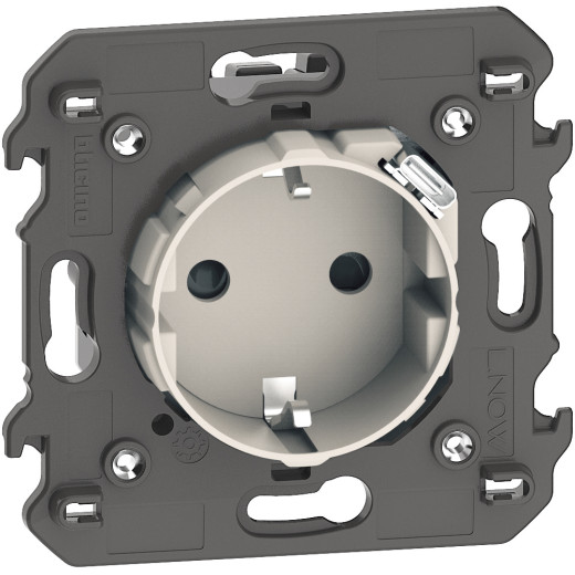 LIVING NOW. Розетка комбинированная немецкого стандарта 2R+З со встроенным зарядным устройством USB C ~250В 16А/=5В 1.5А 2 модуля.Цвет Песочный.