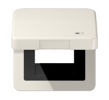 JUNG Рамка с подпружиненной крышкой для USB-механизмов, с центральной платой, слоновая кость