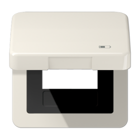 JUNG Рамка с подпружиненной крышкой для USB-механизмов, с центральной платой, слоновая кость