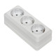 Рим Розетка 3-местная 16А с заземлением белая EKF