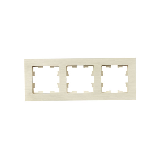 BRITE Рамка 3-мест. РУ-3-Бр беж. рифленый IEK