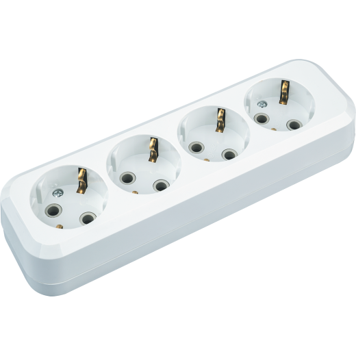 Колодка Navigator 61 586 NCA-BL01-04-E-WH 4гн с/з АБС пластик