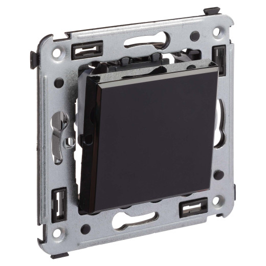 Инвертор одноклавишный в стену, Avanti, черный квадрат