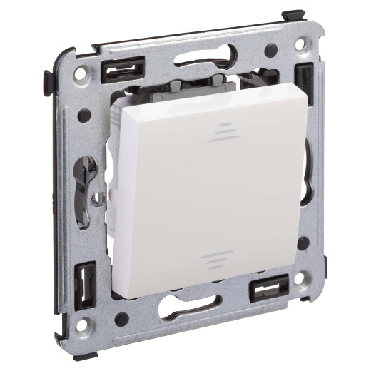 Выключатель одноклавишный в стену, Avanti, белое облако