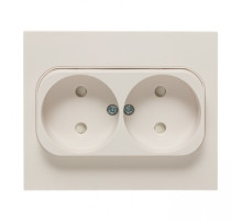 EKF PROxima Стокгольм Розетка 2-ая б/з 10А белая со шторками.