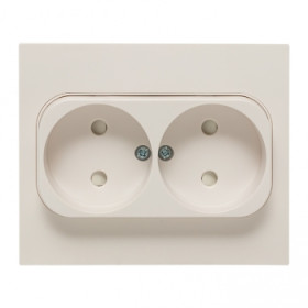 EKF PROxima Стокгольм Розетка 2-ая б/з 10А белая со шторками.