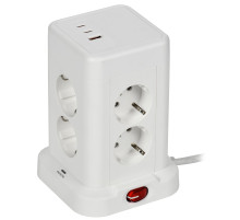 DOMINIC Удлинитель У08K 1,5м 3х1мм2 USB A+C 20Вт бел IEK