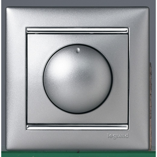 Диммер поворотно-нажимной - Legrand Valena - 400Вт - алюминий