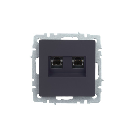 BRITE Роз. двойная RJ11+RJ45 кат.5E РК/Т12-БрГ граф. IEK