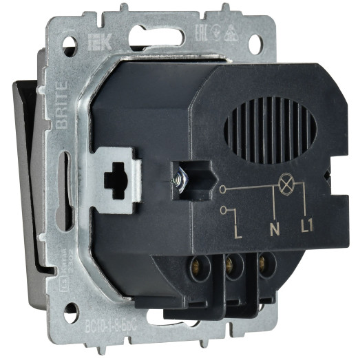 BRITE Выключ. карточный 30А ВС10-1-8-БрС сталь IEK