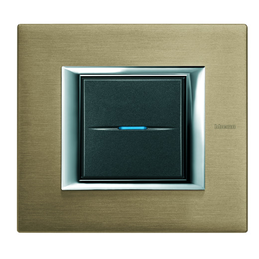 Axolute декоративные накладки прямоугольной формы, алюминий, титан, на 2 модуля