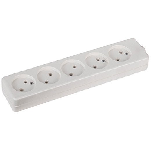Колодка ЭРА K-5 5 розеток без зазeмления белая