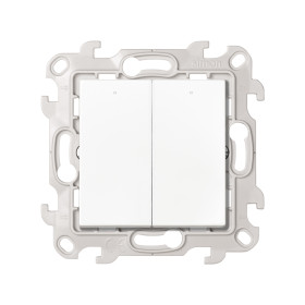 Simon 24 Белый Двухклавишный выключатель с подсветкой