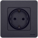 Розетка с заземлением - Legrand/Daccord Inspiria - со шторками 16А 250В винтовые зажимы - антрацит