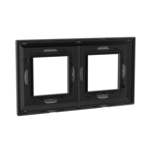 Рамка из металла 2 поста (4 мод.), Avanti, темно-серая