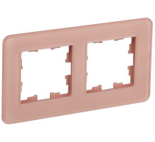 IEK BRITE DECOR Дымчатый матовый стекло скругл.угол Рамка 2-мест. РУ-2-2-Бр RE