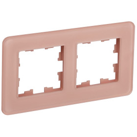 IEK BRITE DECOR Дымчатый матовый стекло скругл.угол Рамка 2-мест. РУ-2-2-Бр RE