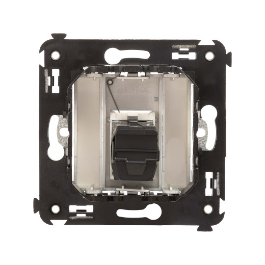 USB 2.0 розетка одинарная в стену, тип А-А, Avanti, закаленная сталь