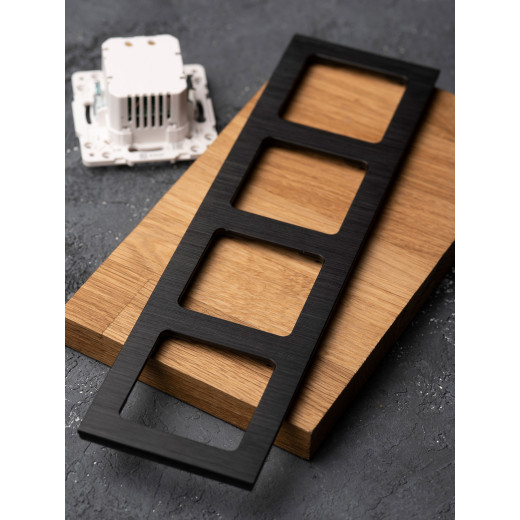 Стокгольм Рамка 4-местная металлическая черная EKF PROxima