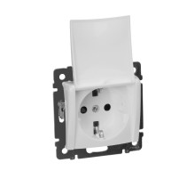 Legrand Valena Бел Розетка 1-ая с/з с крышкой.