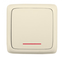 Hegel Альфа наруж Слоновая кость ВА10-164-01 Переключатель 1-клавишный с индикацией, с изол. пластиной