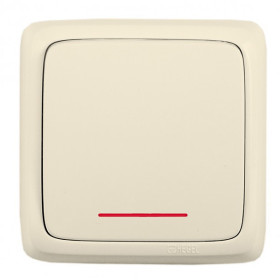 Hegel Альфа наруж Слоновая кость ВА10-164-01 Переключатель 1-клавишный с индикацией, с изол. пластиной