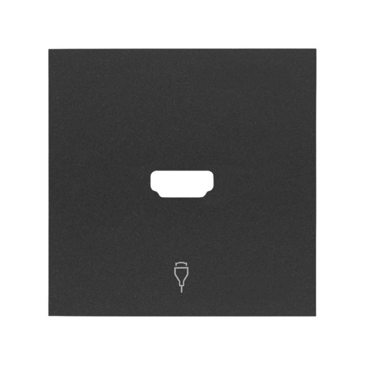 Simon 100 Черный матовый  Накладка розетки HDMI