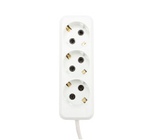 REXANT Удлинитель 3 гнезда, 3 м, 3х1.0 мм², с/з, белый (Сделано в России).