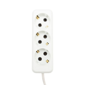 REXANT Удлинитель 3 гнезда, 3 м, 3х1.0 мм², с/з, белый (Сделано в России).