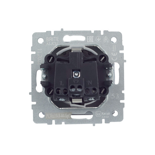 BRITE Роз. с з/к/ш с кр. 16А IP44 РСбш10-3-44-БрГ граф. IEK