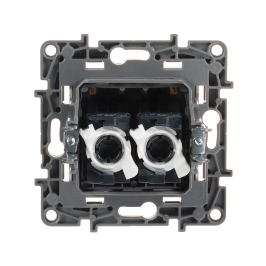 Розетка компьютерная двойная RJ45 категория 5e UTP - Legrand Etika - белый