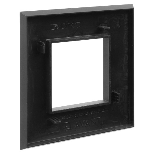Рамка 1 пост (2 мод.), Avanti, черный матовый