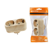 TDM Блок на 2 гнезда 2П+З плоский 16А 250B 