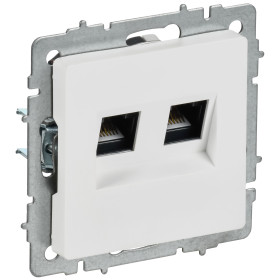 IEK BRITE Роз. комп. 2-ая RJ45 кат.6 РК11-2-БрАБ а/б