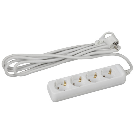 Удлинитель электрический ЭРА  UX-4e-5m с заземлением 4 розетки 5 м ПВС 3x0,75мм2 10А