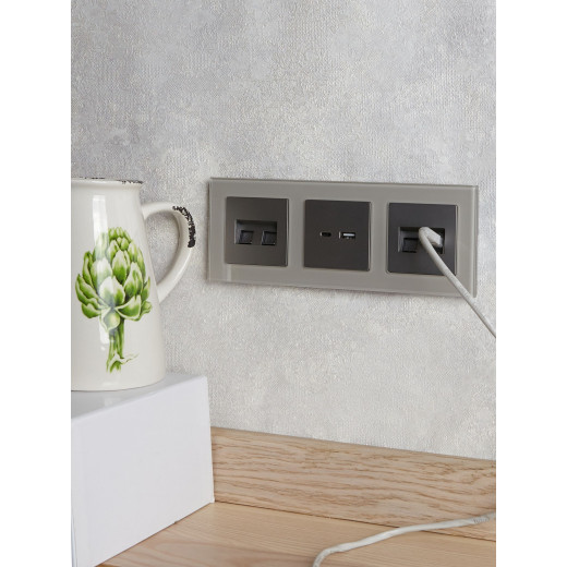 BRITE Роз. комп. 2-ая RJ45 кат.6 РК11-2-БрС сталь IEK