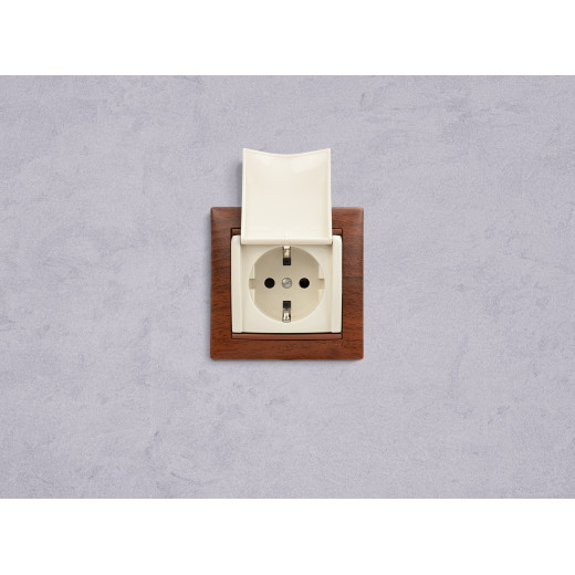 Розетка с заземлением - Legrand Valena - со шторками с защитной крышкой 16А 250В винтовые зажимы - слоновая кость