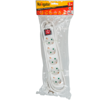 Navigator Удлинитель 71 558 NPE-S-05-500-ESC-3x0.75 с/з с выкл. 5 гн. 5м