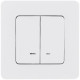 Выключатель двухклавишный с подсветкой/индикацией - Legrand/Daccord Inspiria - 10АХ 250В безвинтовые зажимы - белый