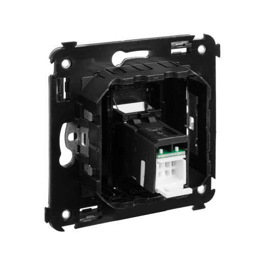 Компьютерная розетка RJ-45 в стену, кат.6 одинарная, Avanti, черный матовый