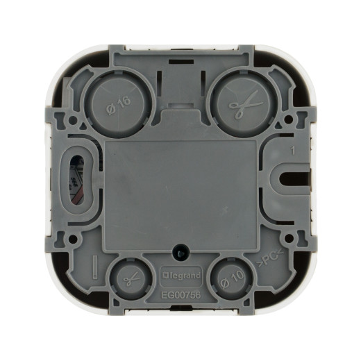 Розетка компьютерная двойная RJ45 категория 5e UTP - Legrand Quteo - IP20 накладной монтаж - белый