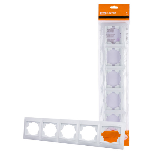 Рамка 5-ти постовая горизонтальная белая 