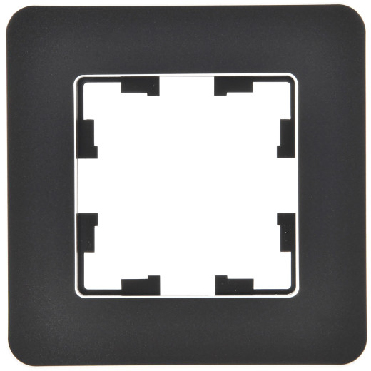 BRITE Рамка 1-мест. РУ-1-1-Бр металл черн. RE IEK